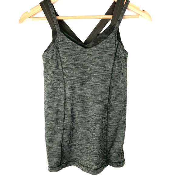 Lululemon army green built in camouflage bra top - Picture 2 of 7